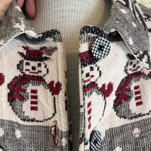 Breckenridge Woman Plus sz. 2X Snowman Jacket 100% cotton festive unique #SI-806 - Picture 9 of 11